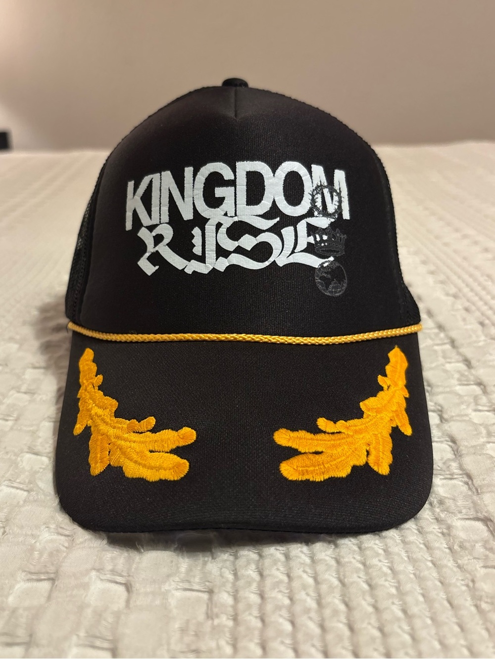 Kingdom Rise Captain SnapBack Black Cap with Gold Embroidery